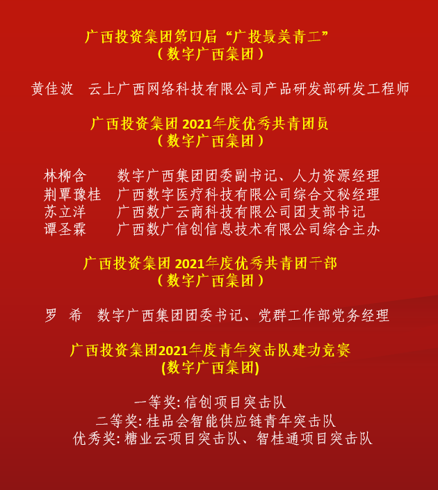 【“数”说先锋】新青年榜样！数字广西集团再添一批优秀青年先锋