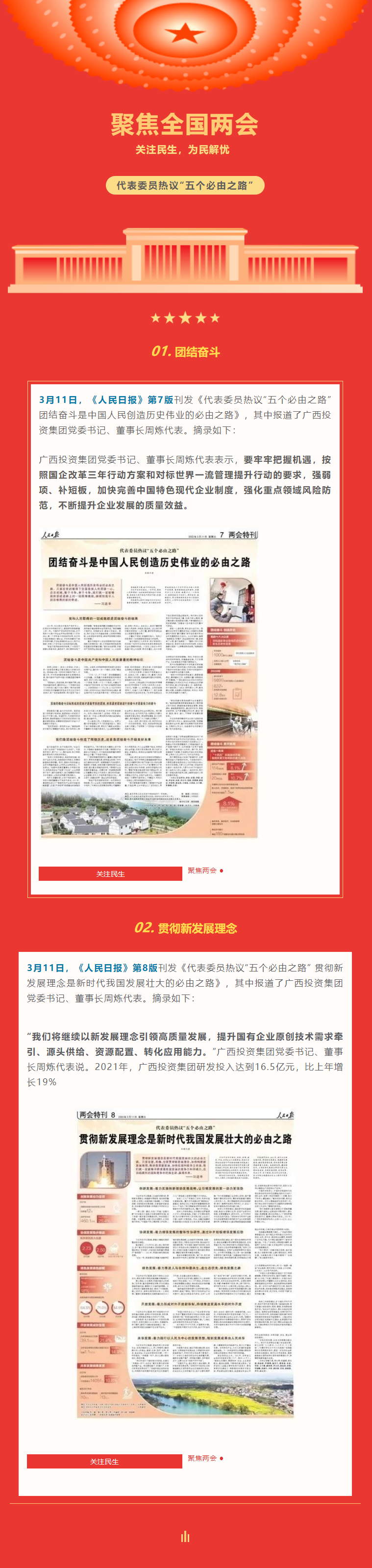 【转载】聚焦两会 | 人民日报关注“五个必由之路”，周炼代表谈团结奋斗、贯彻新发展理念