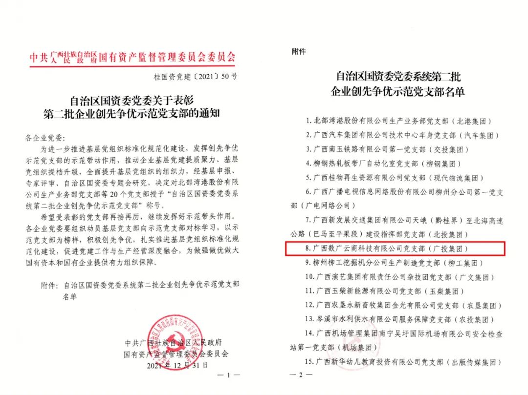 优秀！这个党支部受到自治区国资委表彰